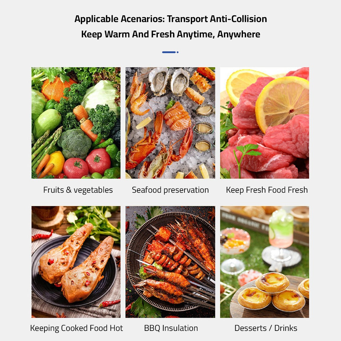 Foods to be Kept in a Hot and Cold Thermal Insulated Reusable Bag.