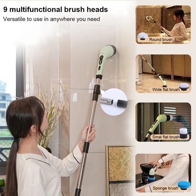 9-in-1 Multifunctional Electric Cleaning Brush with different use cases