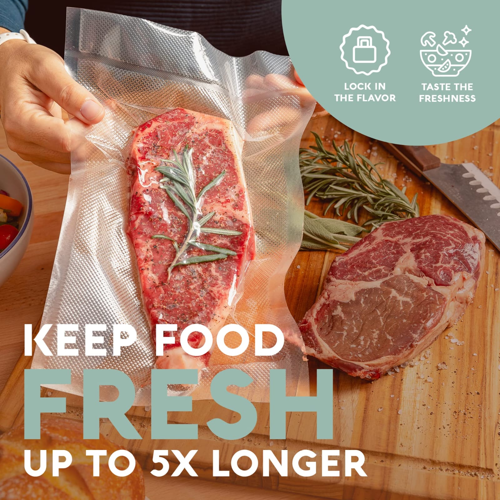 Meat is Packed in a Food Vacuum Sealer Bags.