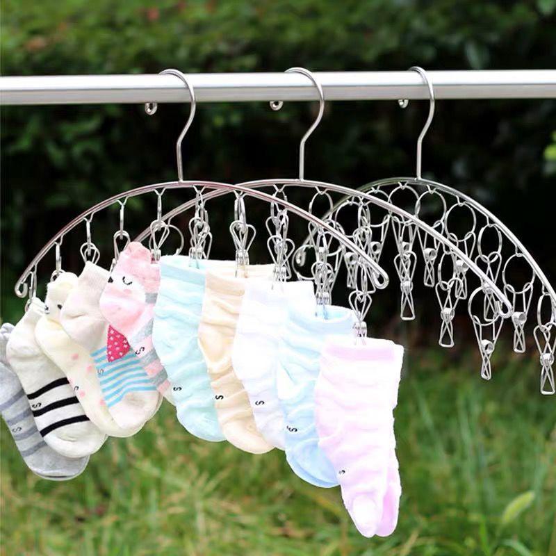 20 Clips Stainless Steel Clothes Drying Hanger