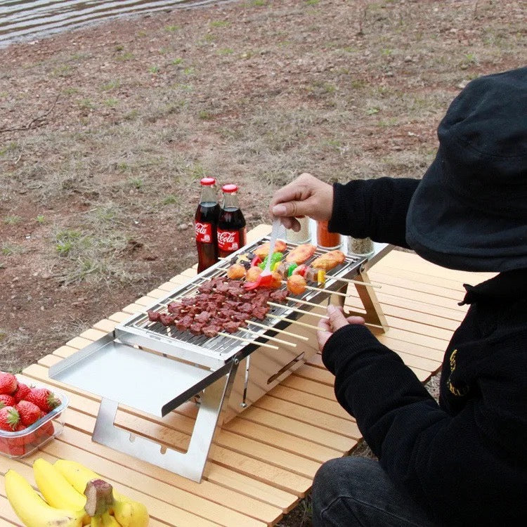 Portable Heavy Duty BBQ Grill Rack, Barbeque Stove Rack for Outdoor Camping Cooking - Camping