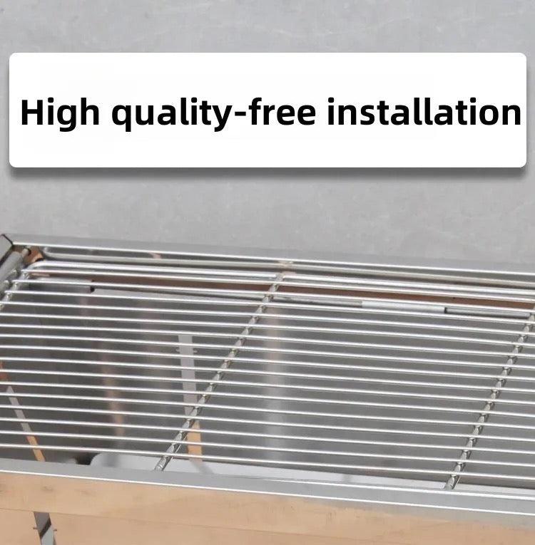 Portable Heavy Duty BBQ Grill Rack, Barbeque Stove Rack for Outdoor Camping Cooking - Free Installation