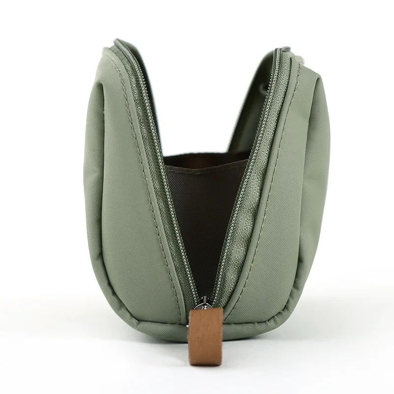 Opened Portable Waterproof Solid Color Cosmetic Bag Toiletry Storage Pouch