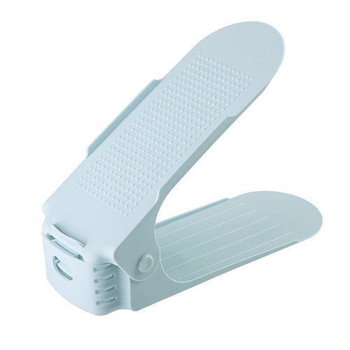 Space Saving Adjustable Shoe Holder, 1 Pair Shoe Rack - Blue Color
