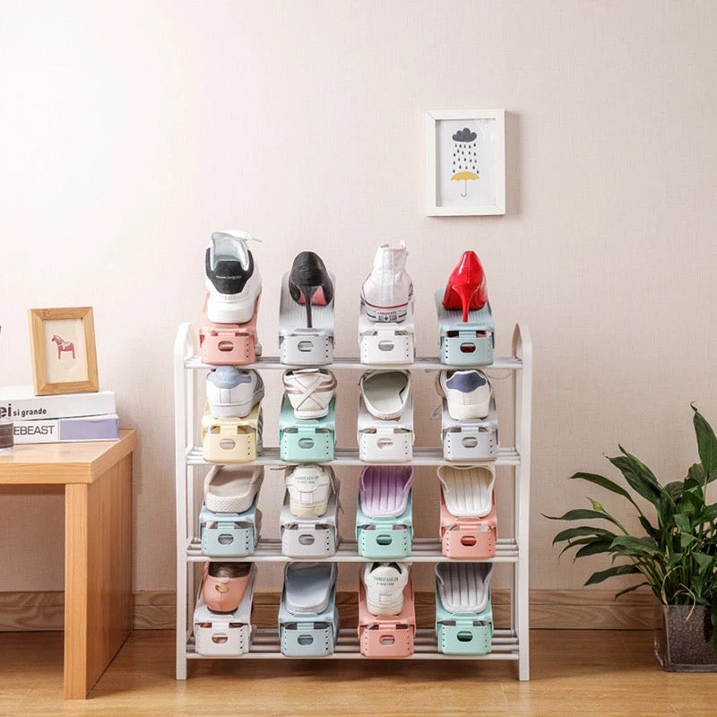 Space Saving Adjustable Shoe Holder, 1 Pair Shoe Rack - Organized Well
