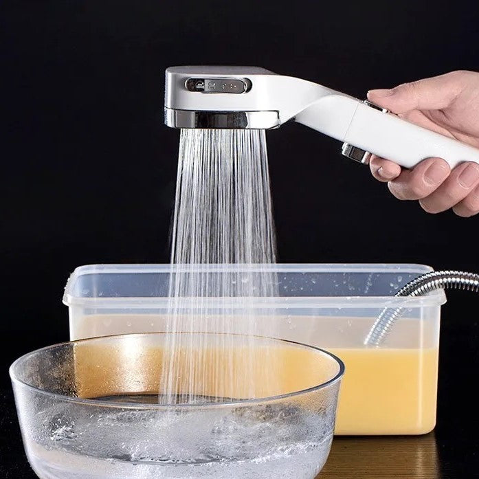 Someone using a 4 Modes High-Pressure Shower Head