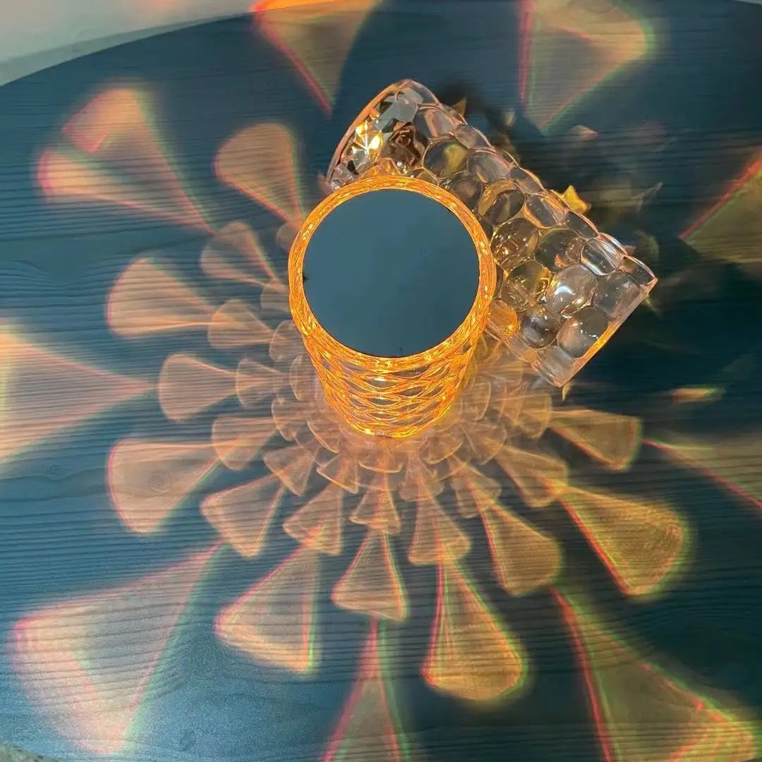 Water Drop Ambient Light Bedside 16 Colors LED Crystal Table Lamp in orange color