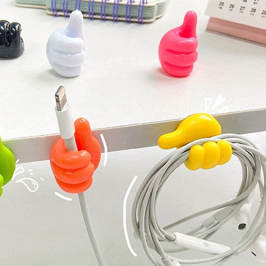 Multifunctional Mini Handy Organizer Hook, Silicone Thumb Hook Headphones Cable Manager (Pack Of 10)