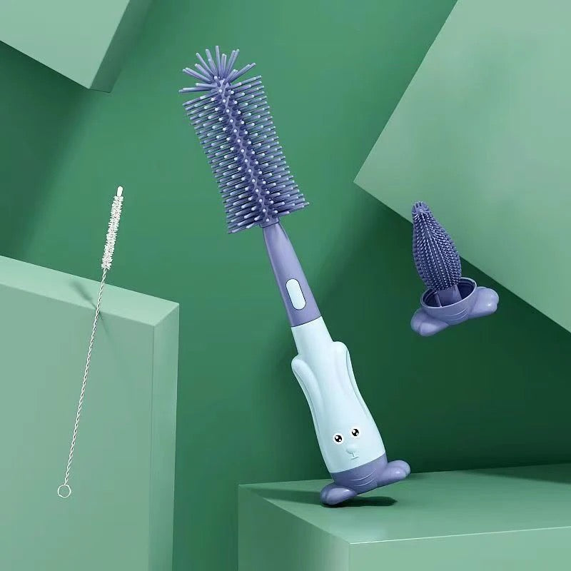 Baby bottle Edges Cleaning Brush Set in blue color