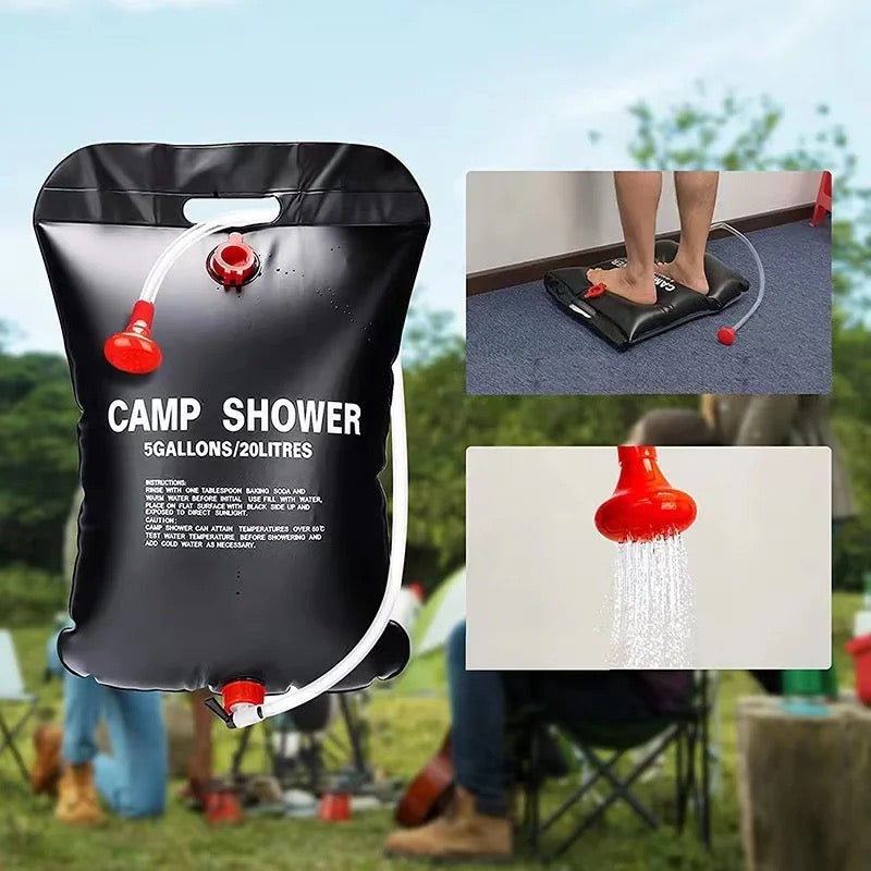 Portable Camp Shower, 5 Gallon/ 20 Liter Shower Solar Camping Bag for Summer Camping Outdoor Travel - Quality