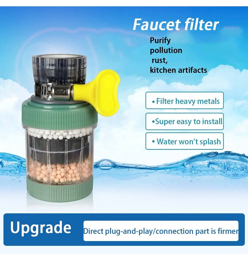 A sleek faucet water purifier designed for kitchen sinks, effectively filtering water for a cleaner and healthier drinking experience