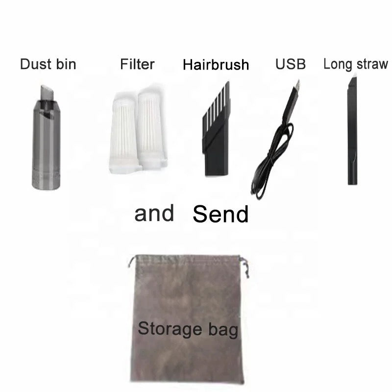 Portable Wireless Handheld Vacuum Cleaner, Strong Suction with LED Light, 3 In 1 Suction Nozzle