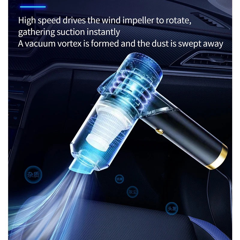 Portable Wireless Handheld Vacuum Cleaner, Strong Suction with LED Light, 3 In 1 Suction Nozzle