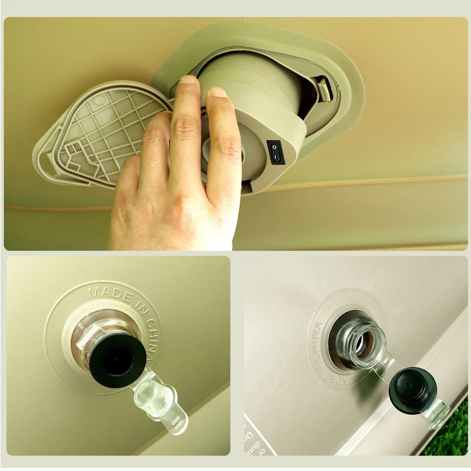 Portable Inflatable Mattress for Outdoor Camping Travel with Built-in Inflating Pump