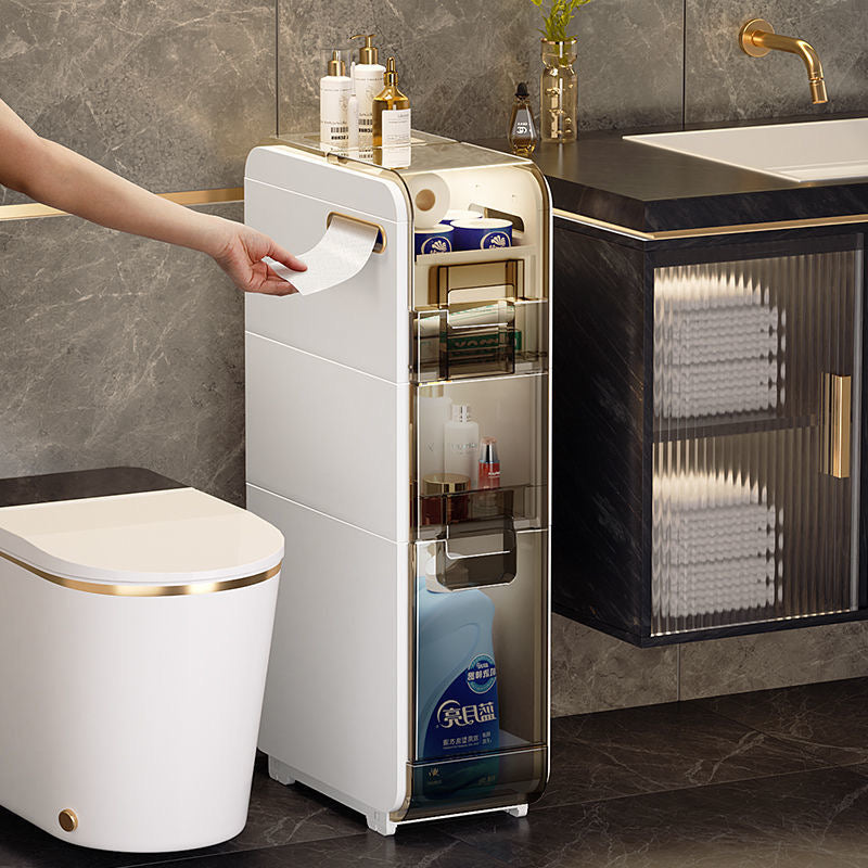 Drawer-type Movable Multi-layer Ultra-narrow Bathroom Storage Cabinet