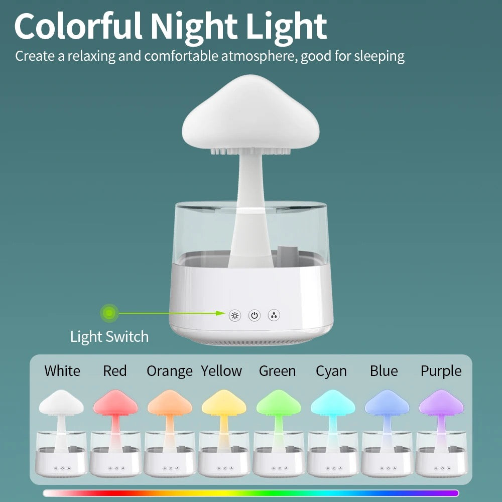 Rain Cloud Humidifier and Aromatherapy Diffuser with Desk Lamp 7 Changing Colors