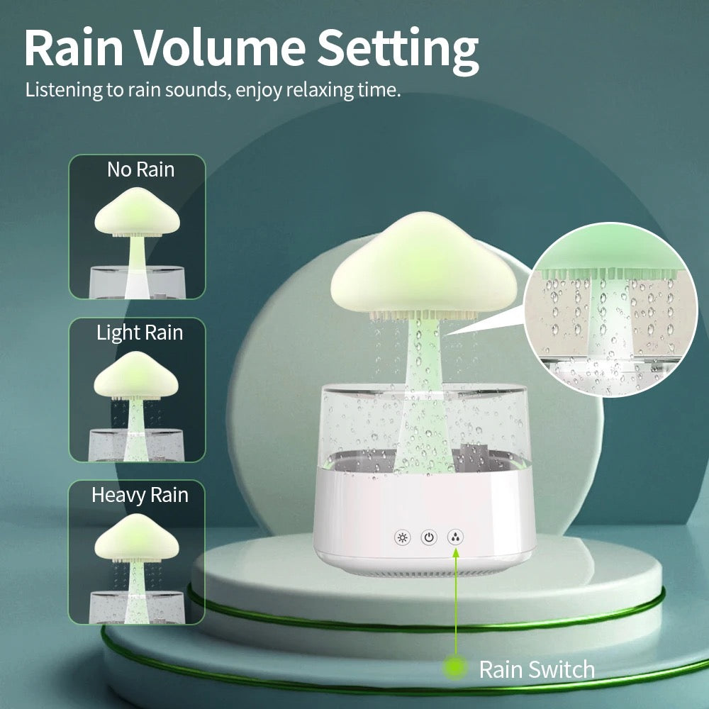 Rain Cloud Humidifier and Aromatherapy Diffuser showcasing rain volume adjustment