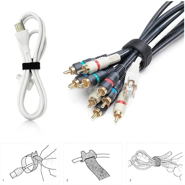 Reusable Wire and Cable Ties Strap - Insructions to use the product and product display