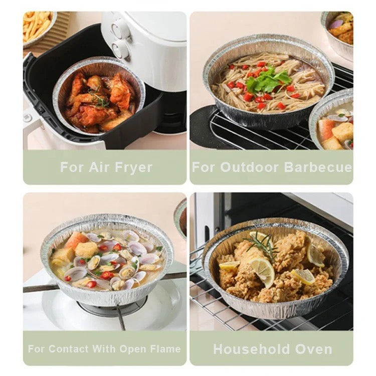 Aluminum Foil Plate - Collage image shows the compatibility of the product