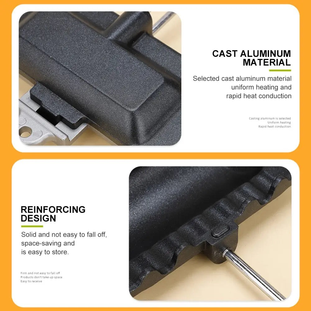 Double-Sided Breakfast Sandwich Maker - Non-Stick Frying Pan for Toasted Sandwiches, Pancakes, Omelets.