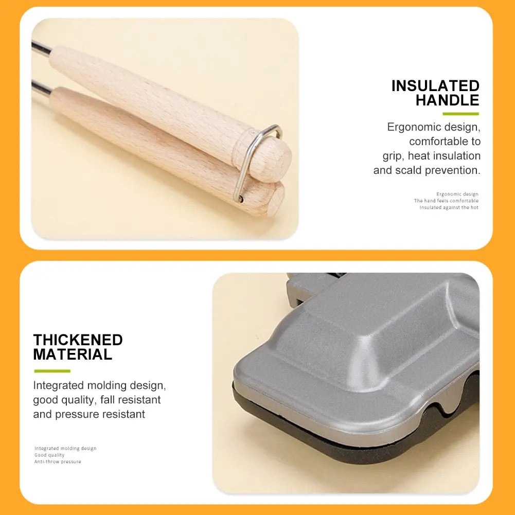 Double-Sided Breakfast Sandwich Maker - Non-Stick Frying Pan for Toasted Sandwiches, Pancakes, Omelets.