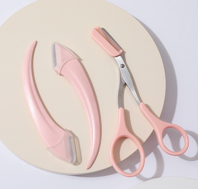 Eye Brow Trimmer Eyebrow Comb Scissors Makeup Tool Hair Removal