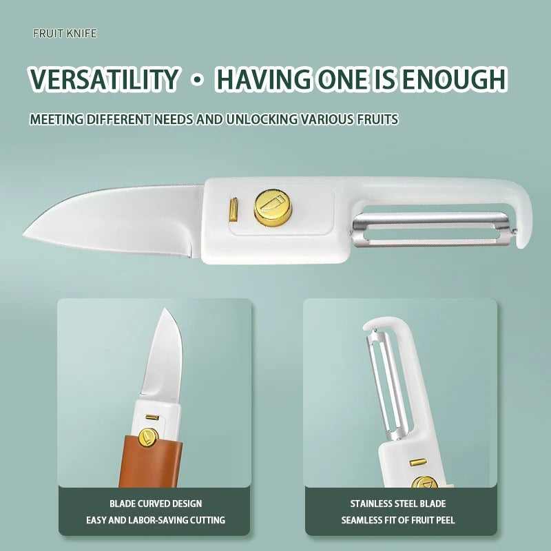 Image displaying the advantages of using 2 in 1 Knife and Peeler