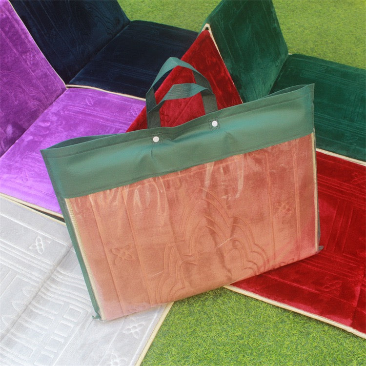 Islamic Foldable Prayer Mat folded completely and kept inside it's cover