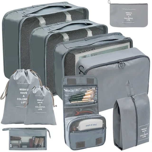 A group of  10 Pcs Travel Packing Organizer Bags