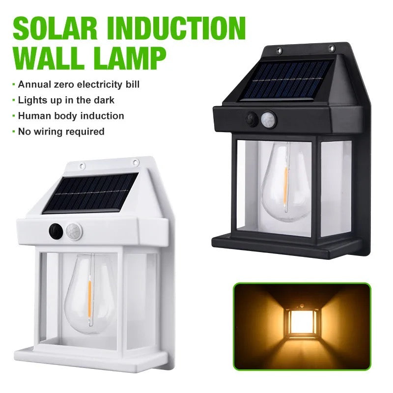 Solar LED Outdoor Wall Lamp, IP65 Waterproof Vintage Style Solar Yard Lamp