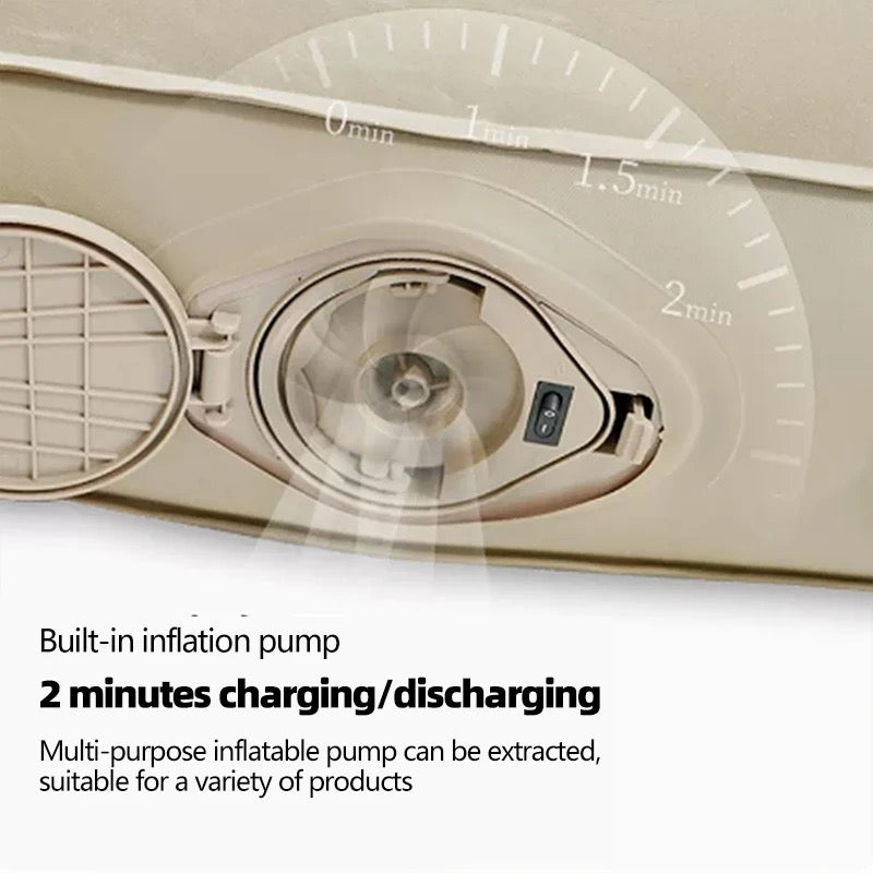 Portable Inflatable Mattress for Outdoor Camping Travel with Built-in Inflating Pump