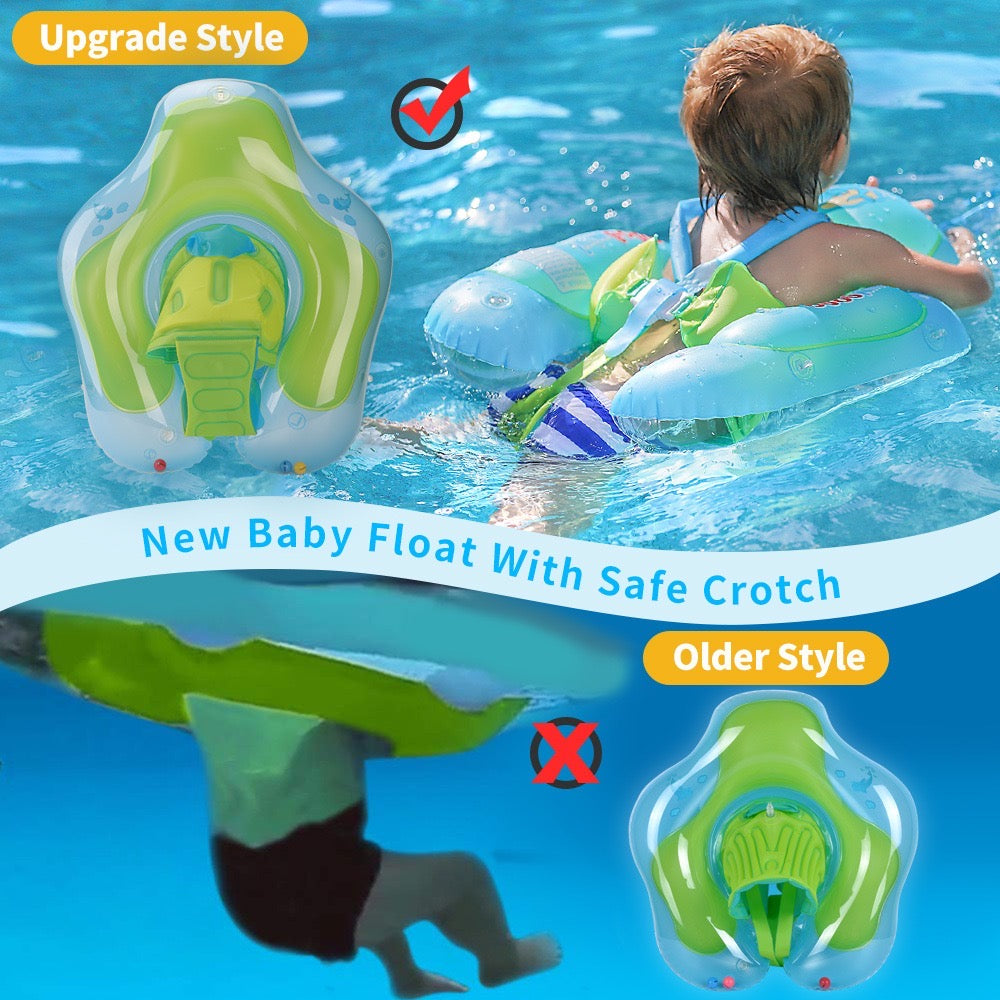 comparing upgrade style and older style Inflatable Baby Swimming Float