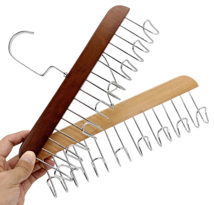 8 Hooks Non-Slip Hanger for Ties Bags Belt Scarves