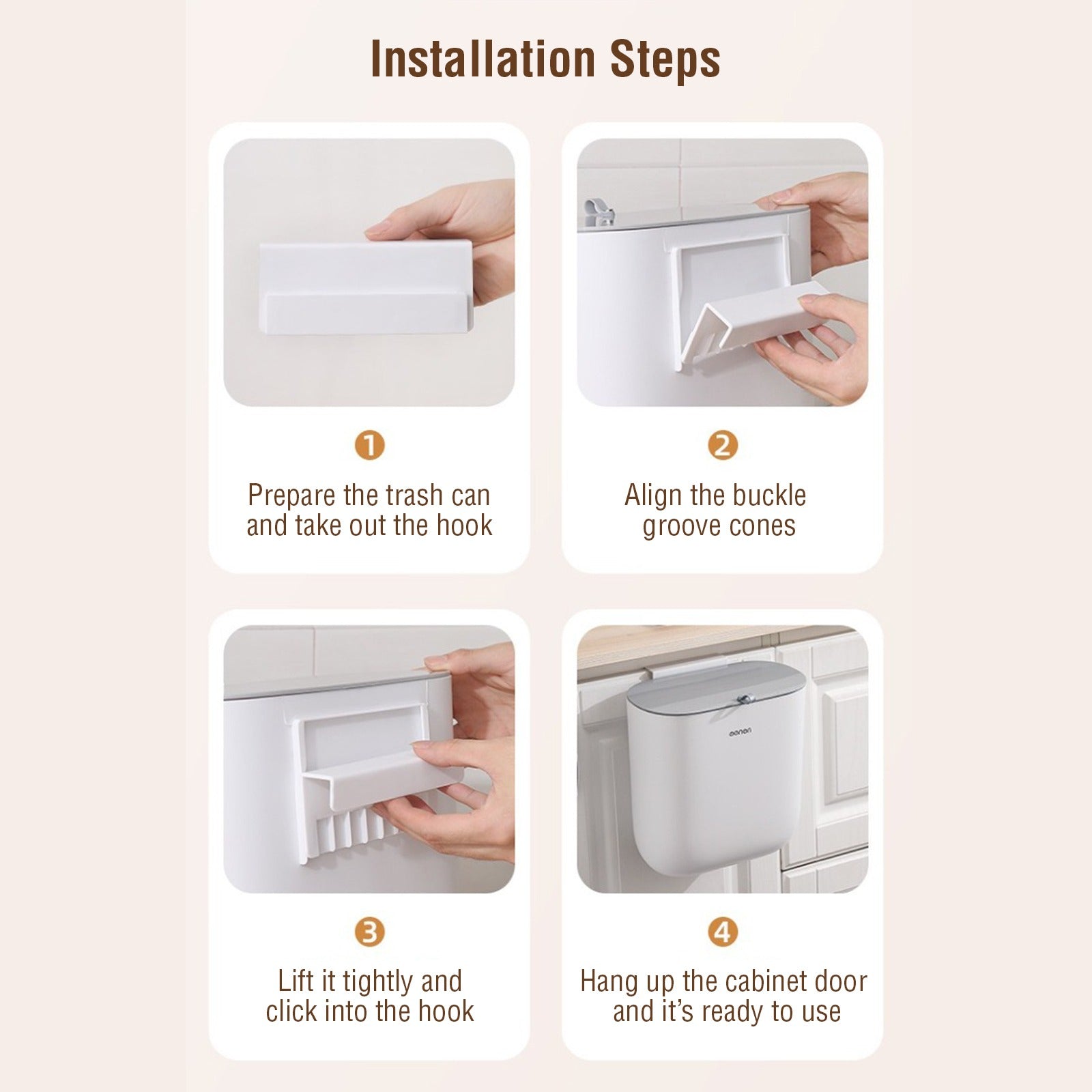 Installation Step Of Kitchen Garbage Bin.