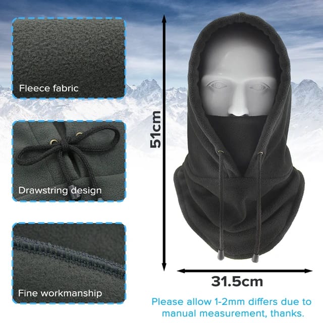 Insulated Thermal Windproof Balaclava Face Mask with its size