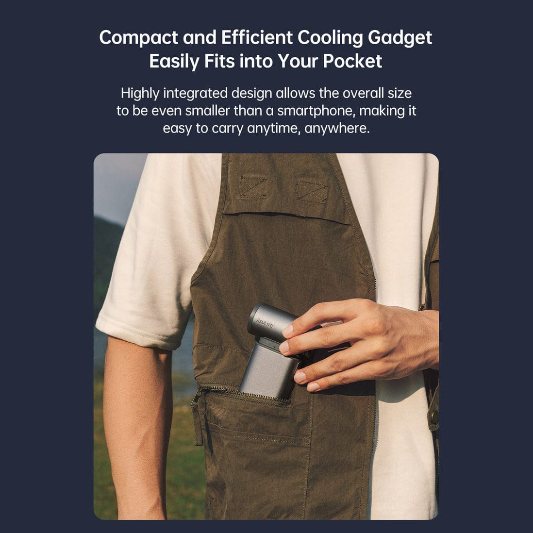 Someone is Keeping JisuLife Handheld Fan Ultra1 in his Pocket.