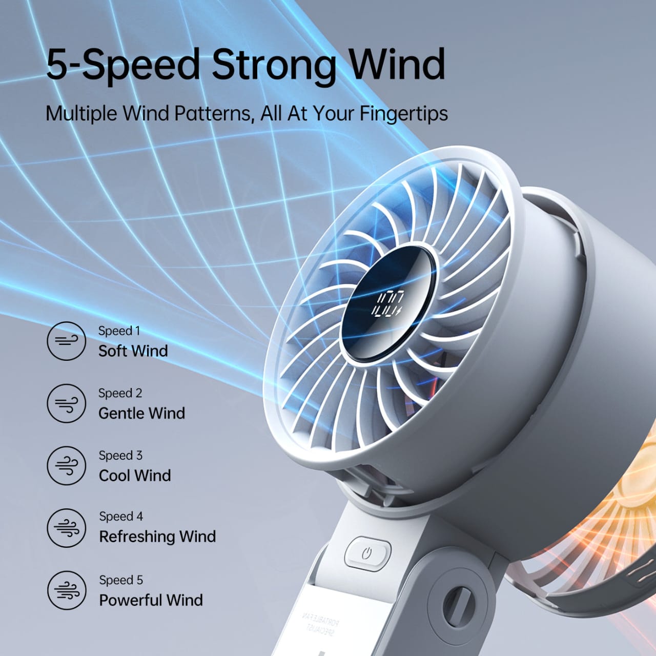Jisulife Handheld Portable Fan Life 7 Delivers strong airflow for instant cooling.