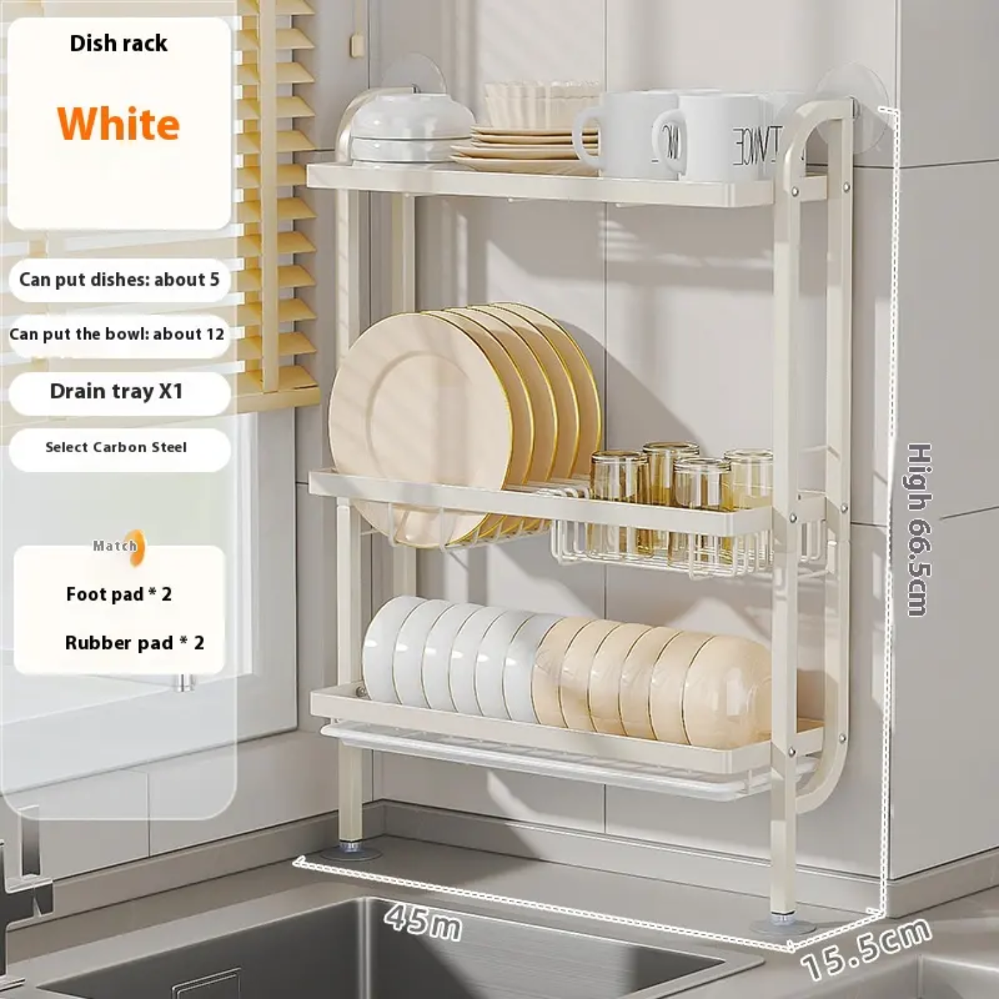Different Utensils are Arranged in a Kitchen Dish Storage Rack.