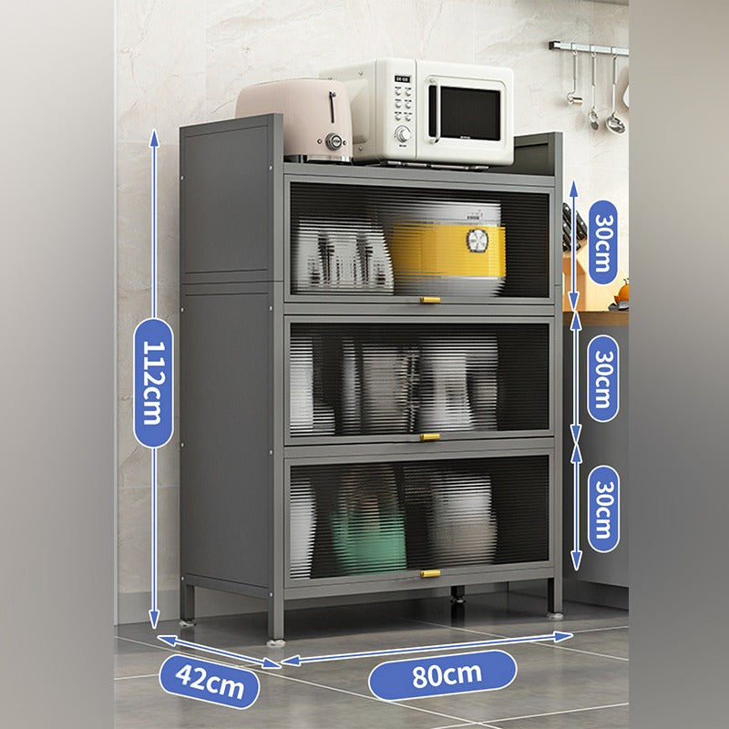 Size Of A Kitchen Pantry Storage Cabinet Cupboard Placed On The Side Of Kitchen With Kitchen Items.