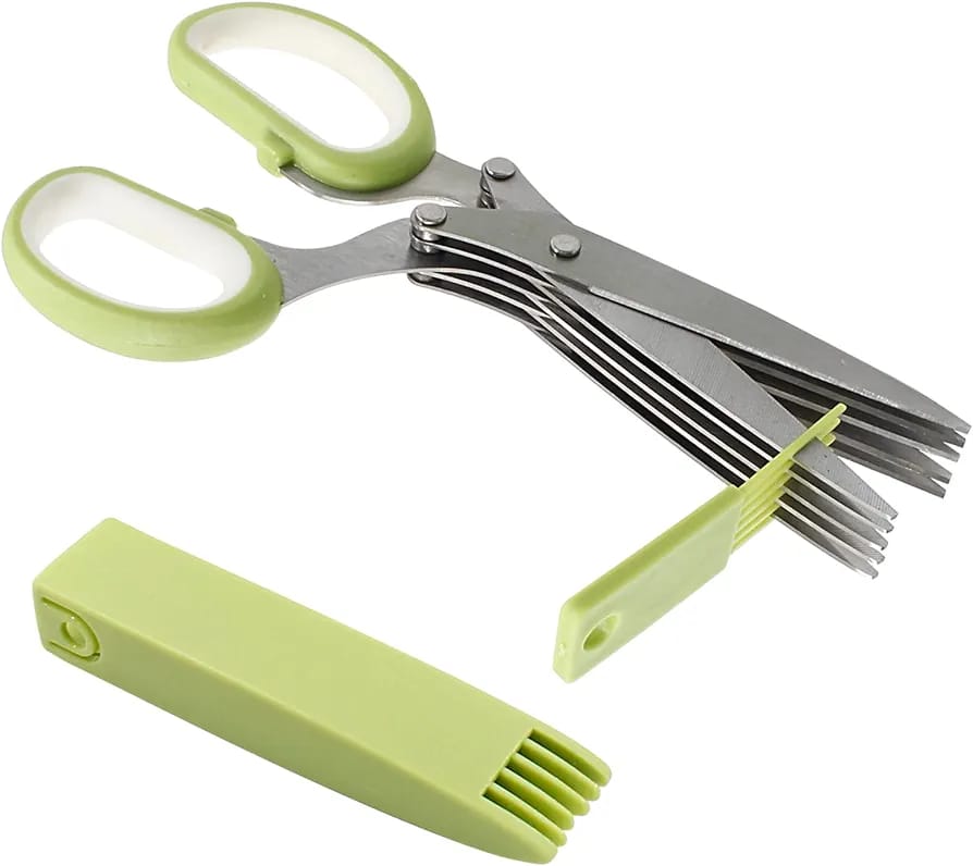 5 Blade Kitchen Scissor with Handy Cleaning Comb.