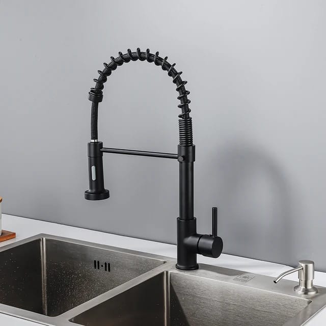Black Kitchen Sink Mixer Tap.
