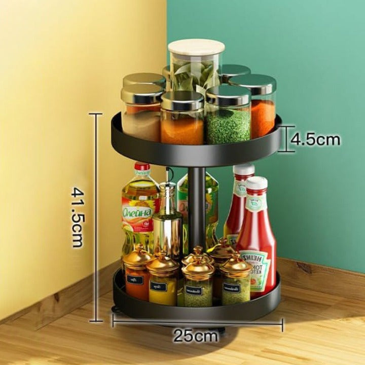 2 Layer Kitchen Spice Storage Rack Organizer.