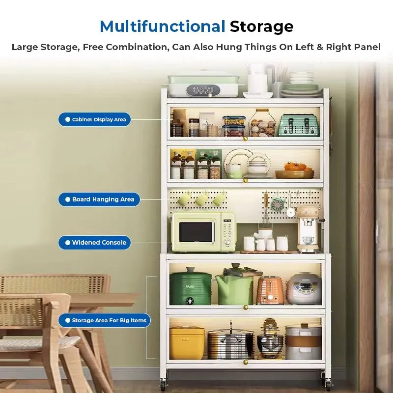 Kitchen Storage Pantry Cabinet With Kitchen Items.