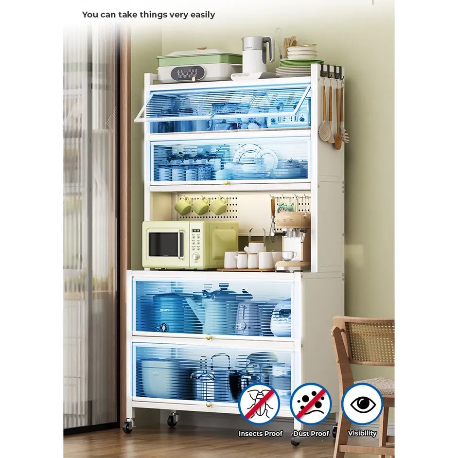 Kitchen Storage Pantry Cabinet With Kitchen Items.