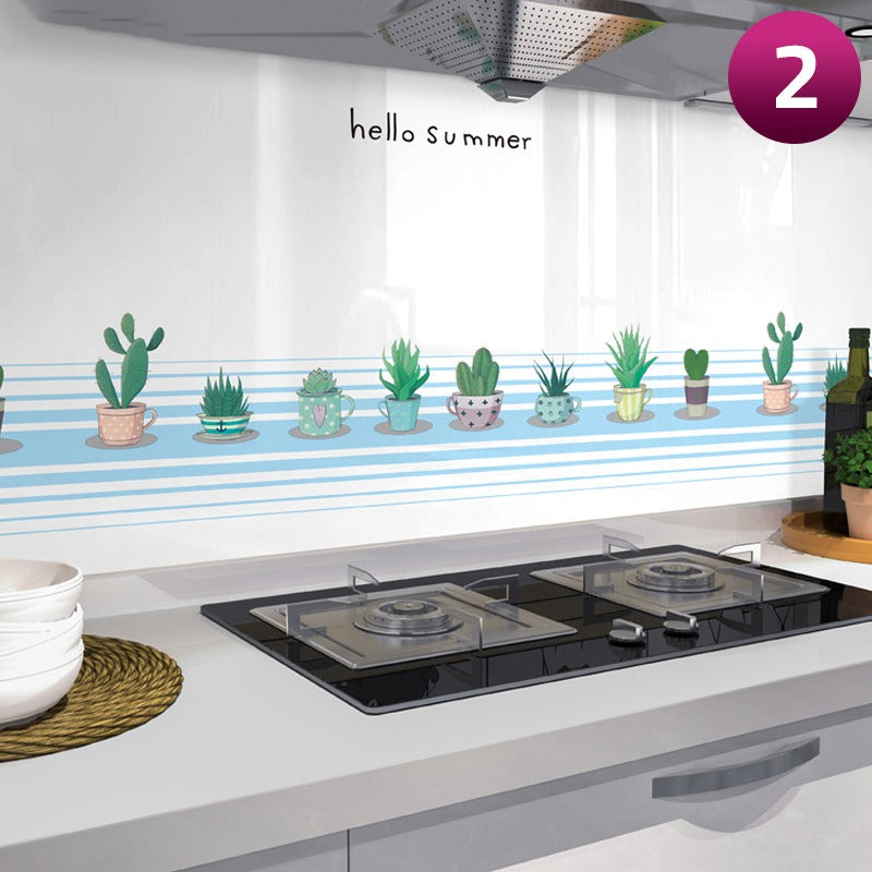 Kitchen Wallpaper with plant theme.