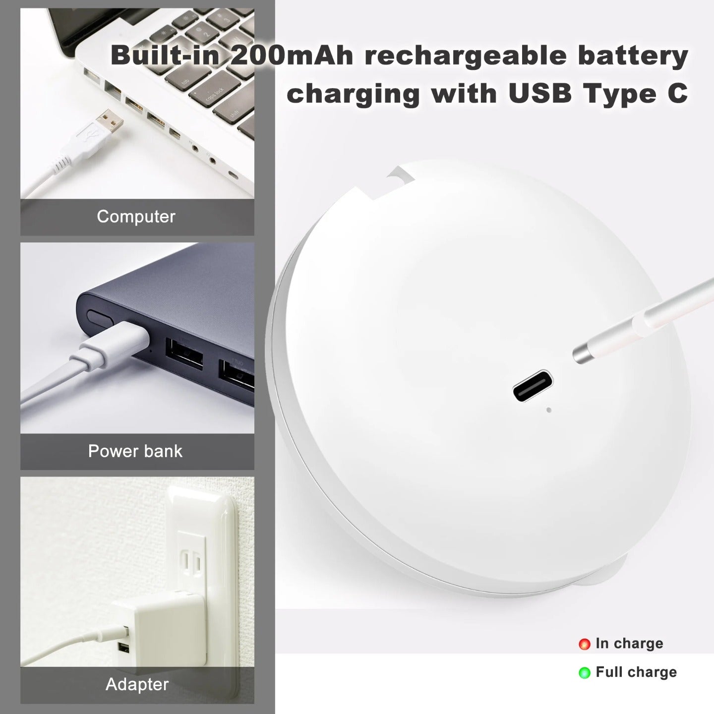 Charging Port Of LED Compact Makeup Mirror.