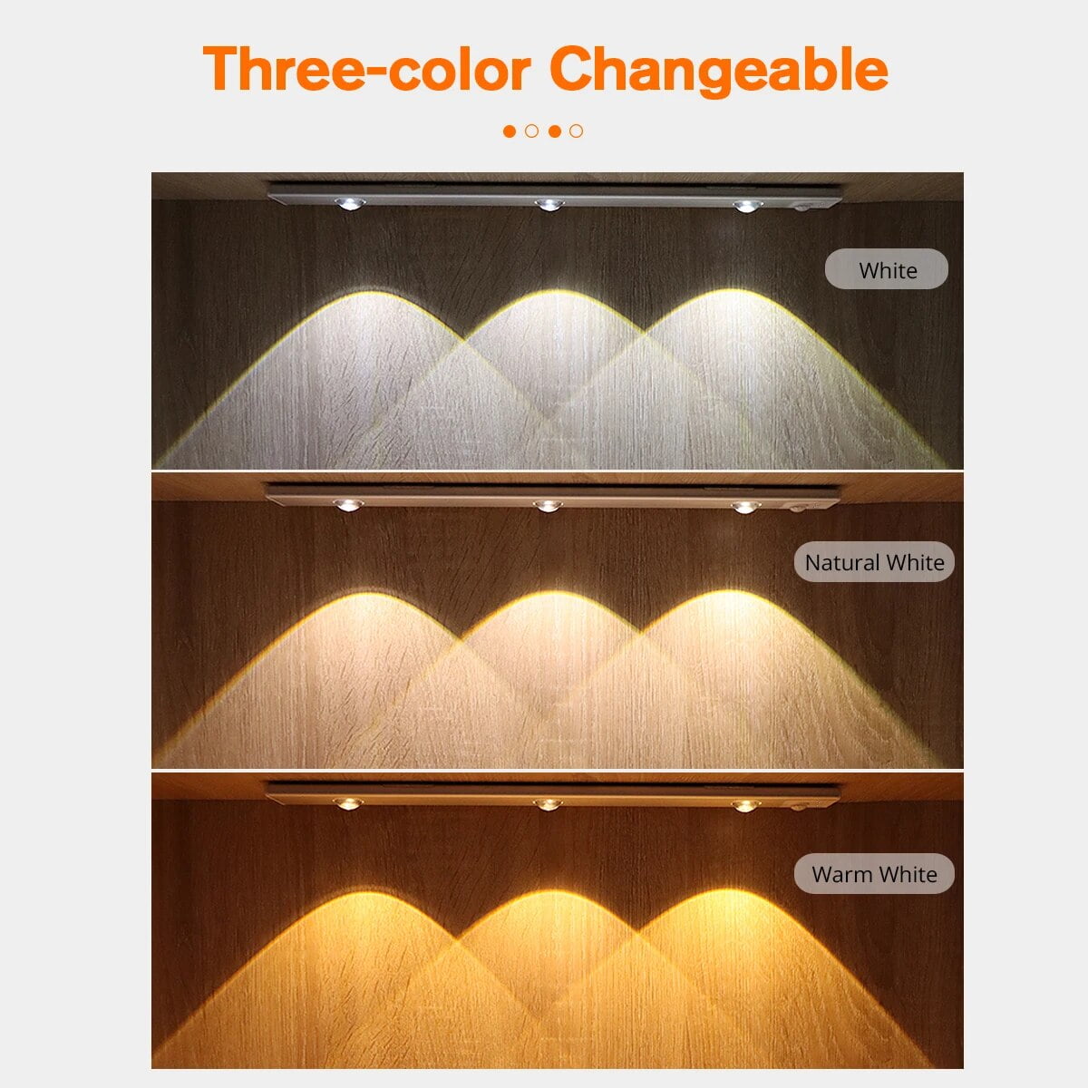 Three Color Modes Of LED Smart Cabinet Light.