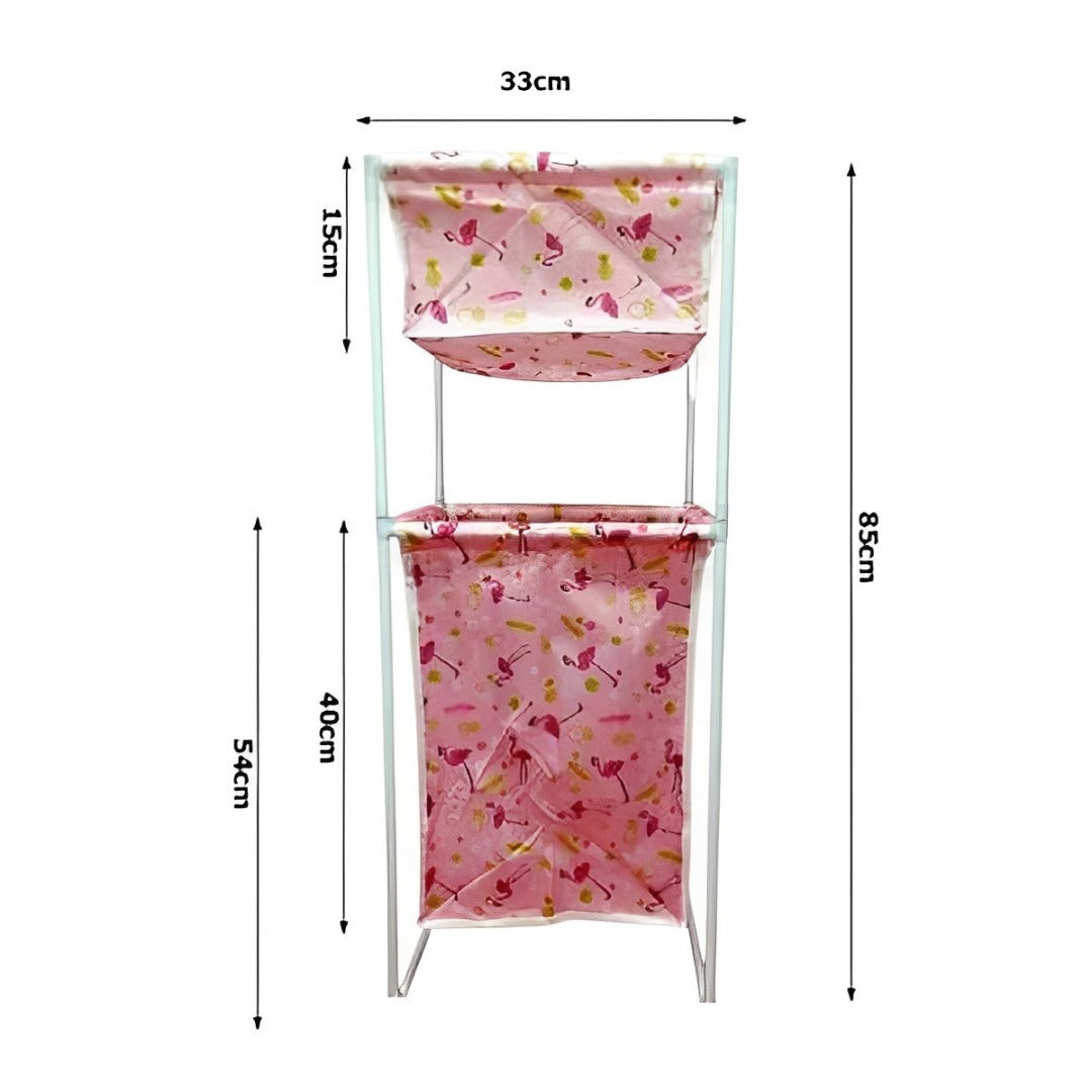 Size Of Large Capacity Double Layer Dirty Cloth Laundry Basket Storage Rack.