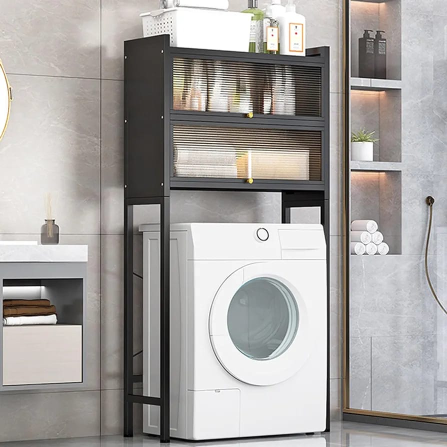 Laundry Room Storage Cabinet Organizer Above Washing Machine.