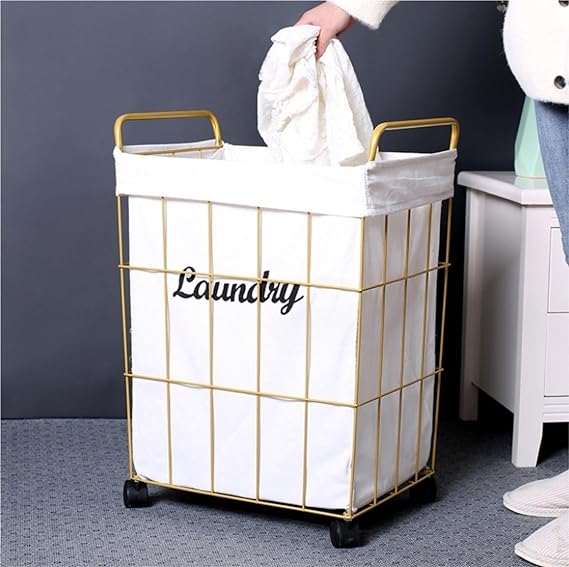 Dress is Placing in Laundry Basket.